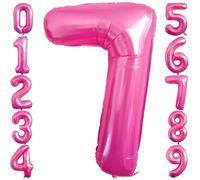 7 ballons en forme de chiffre rose de 101,6 cm en Mylar pour 7 ans, décoration de fête d'anniversaire, anniversaire de mariage, événements