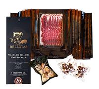 7 BELLOTAS Épaule de Jambon 100% Pata Negra | Fabriquée à partir de Porcs Ibériques Nourris aux glands et Processus de Curation Naturelle | 26 Mois (En tranches 20 X 100gr+tacos)