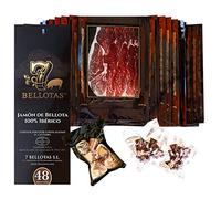 7 BELLOTAS Jambon 100% Ibérique | Fabriqué à partir de Porcs Ibériques Nourris aux glands et Processus de Curation Naturelle | Jamon Pata Negra Iberico Bellota | 48 Mois | En tranches 30 X 100 gr.