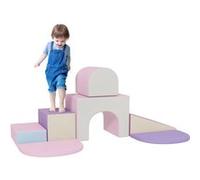 7 blocs de construction en mousse XL - modules de motricité - normes EN71-1-2-3 - mousse EPE revêtement PU mauve rose Rose G