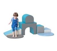 7 blocs de construction en mousse XL - modules de motricité - normes EN71-1-2-3 - mousse EPE revêtement PU gris bleu Bleu G