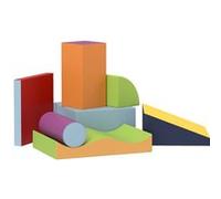 7 blocs de construction en mousse XXL - modules de motricité - certifiés normes EN71-1-2-3 - mousse EPE revêtement PU multicolore Vert G