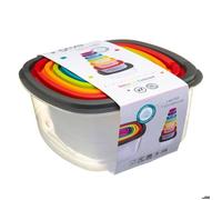 7 boîtes de conservation carrées ""Colors"" plastique - 5 five simply smart