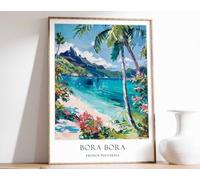 7 Bora Bora Poster Tahiti Poster Beach Poster Tropical Poster Wall Art Home Decor South Pacifi Poster A5 - Décoration murale inspirante et motivante pour la vie quotidienne Citation encourageante de