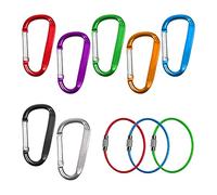7 Boucles d'escalade en Alliage d'aluminium de Type d, 3 Boucles de Fil d'acier colorées; pour Camping, randonnée, pêche, Voyage, Camping - Car Familial, Accessoires de Plein air (7 Couleurs)