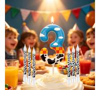 7 bougies d'anniversaire numérotées 4 ans, inspirées des jeux et des histoires, pour gâteau de 4e anniversaire, pour garçons et filles, fournitures de fête pour enfants 2