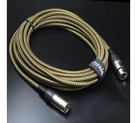 7 Broches XLR Femelle vers mâle Tube d'aspiration Micro 20 'câble Cordon Marron en Tweed