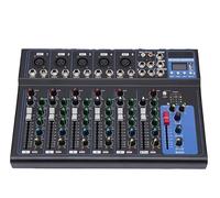 7 canaux Bluetooth Mixer Live Studio Audio Table de mixage USB DJ Console Amplificateur