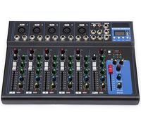 7 canaux DJ Mixer Bluetooth USB Live Audio Table de mixage Amplificateur Console de mixage pour enregistrement Network