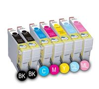 7 CARTOUCHES D'ENCRE Ink Pro NON OEM PACK COULEURS T0801 BK - T0804 Y Pour EPSON Stylus Photo PX800FW