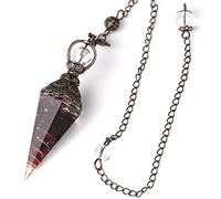 7 Chakra Cristal Pendule Quartzs Pierre Naturelle Pendules Pendentif,Grenat