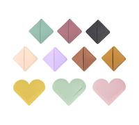 7 Clips De Page De Livre Carrés Et 3 Clips De Page De Livre En Forme De Cœur, Marque-Pages En Cuir Pu, Marque-Pages Créatifs, Marque-Pages Portables, Accessoires De Lecture