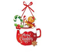 7 cm de haut sur un seul côté. Décoration de porte de Noël à suspendre pour maison, fête, arbre de Noël, décoration d'arbre 39 - Pendentif festif en papier avec Père Noël renne (E)