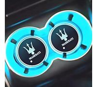 7 cm pour porte-gobelet de voiture Maserati, 7 couleurs changeantes, tapis de chargement USB, étanche, compatible avec les accessoires Maserati Quattroporte, Ghibli, Levante