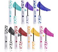 7 Colors Color Mascara Set,3d Fiber Green Black And White Mascara Set,Voluminating,Durable,Waterproof,Vegan,Thin Brush,Natural Eye Makeup