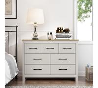 7 Commode à tiroirs Armoire de chambre à coucher moderne 119x37x76,5 cm Gris clair