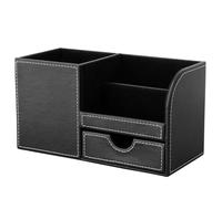 7 Compartiments De Stockage Multifonctionnel En Cuir PU pour le Bureau Boite de rangement polyvalente pour Telephone Mobile / Telecommande Fournitures