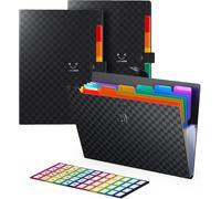 7 Compartments A4 Files,3 X Improved Plastic Expanding Accordion File Folders Document Organiser Binder And Document Sorter 7 Pockets With Snap Closure For School