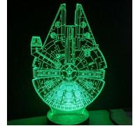 7 couleur Millennium charge USB 3D Vision LED de lumière décoration