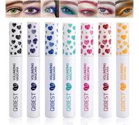 7 Couleurs Coloré Mascara Mascara Imperméable Aux Couleurs De L'arc-En-Ciel Mascara 3d Fiber Lash Volume Eye Lash