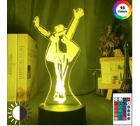 7 couleurs pas de télécommande - Lampe Led 3d à l'effigie de Michael Jackson Dancing, effet d'illusion de cou