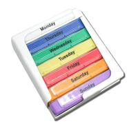 7-Day Medication Organizer,Pill Organizer,Weekly Pill Organizers,7 Stackable Compartments Four Times-a-Day - Morning,Noon,Evening and Bedtime (White)