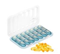 7 Day Pill Organizer, Portable Medication Storage Box, 8.86x5.2x1.42 Inches Weekly Pills Container with Secure Lid, Medicine Case, Daily Organizer with Compact Style, Pill Box for Travel Use