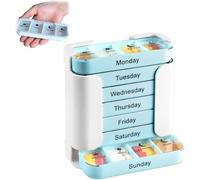 7 Day Weekly Pill Box with Large Compartments for Morning/Noon/Evening/Night/Easy Medication Organization - Ideal for Travel, Retirement Home and Daily Use