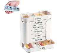 7 Day Weekly Pill Box with Large Compartments for Morning/Noon/Evening/Night/Easy Medication Organization - Ideal for Travel, Retirement Home and Daily Use