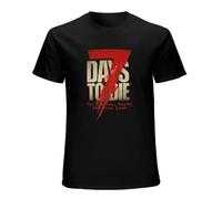7 Days to Die T-Shirt Cotton Men Summer Fashion Black Tee XL