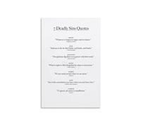 7 Deadly Sins 7 Heavenly Virtues Canvas Print Christian Wall-Art Philosophy Poster for Study Library Office Decor(Framed,12x18inch(30x45cm))