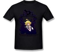 7 Deadly Sins T Shirt Meliodas Sin of Wrath Funny Casual Tee Men Cotton Tees Black XL