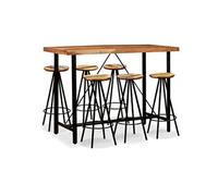 Ensemble de Bar 3 pcs Bois d'Acacia Massif et Recyclé Tabourets Table vidaXL