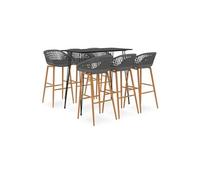 vidaXL 7-delige Barset zwart en grijs3057394 Noir G
