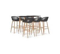 vidaXL 7-delige Barset zwart en grijs3057478 Noir G
