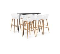 Vidaxl Ensemble De Bar 7 Pcs Noir Et Blanc Noir