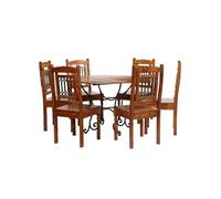 Vidaxl Jeu De Salle À Manger 7 Pcs Acacia Massif Et Finition