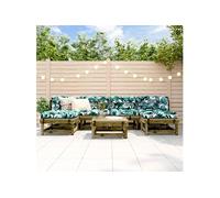 Vidaxl Salon De Jardin 7 Pcs Bois De Pin Imprégné