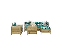Vidaxl Salon De Jardin 7 Pcs Bois De Pin Imprégné