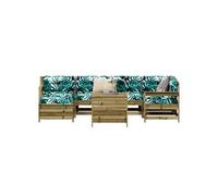 Vidaxl Salon De Jardin 7 Pcs Bois De Pin Imprégné