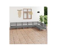 vidaXL 7-delige Loungeset massief grenenhout grijs3083016 Gris G