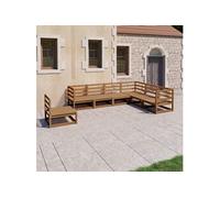 7-delige Loungeset massief grenenhout honingbruin3075767