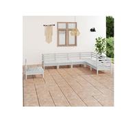 7-delige Loungeset massief grenenhout wit3083035