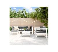 Vidaxl Salon De Jardin 7 Pcs Blanc Bois De Pin Massif