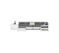 Vidaxl Salon De Jardin 7 Pcs Blanc Bois De Pin Massif