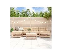 vidaXL Salon de jardin 7 pcs Bois de pin massif 3186389