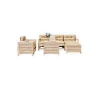 Vidaxl Salon De Jardin 7 Pcs Bois De Pin Massif
