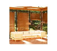 7-delige Loungeset met crÃmekleurige kussens grenenhout3097307