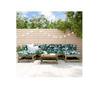 vidaXL 7-delige Loungeset met kussens geÃ¯mpregneerd grenenhout3185933 Bois G