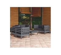 7-delige Loungeset met kussens massief grenenhout3096252